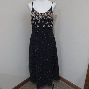 Vintage Barbara Bui Floral Polka Dot Midi Dress